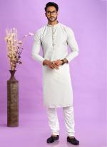 Art Silk Light Grey Festival Wear Jacquard Kurta Pajama